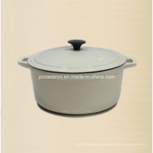 5qt White Cast Iron Casserole